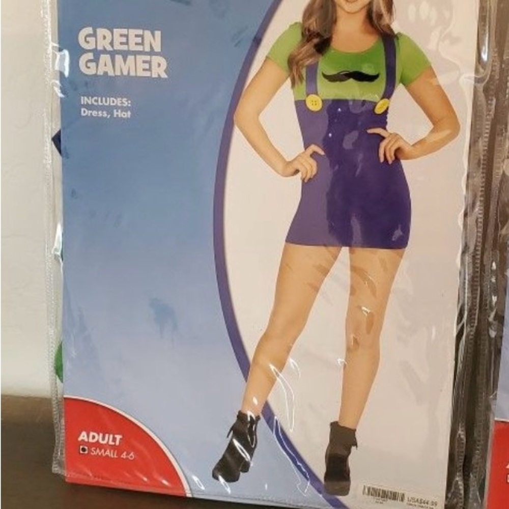 SPIRIT Green Gamer Costume Dress and Hat